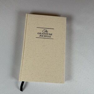Gratitude Journal. Beige Linen mindfulness meditation notebook